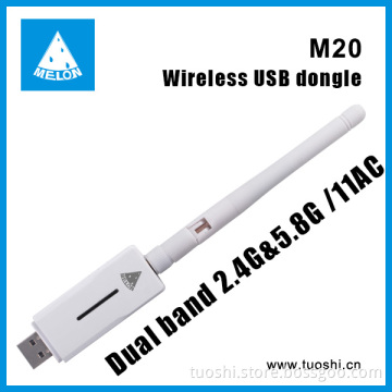 Dual band 2.4G/5.8G usb wifi dongle with 2dbi omni antenna Melon M20